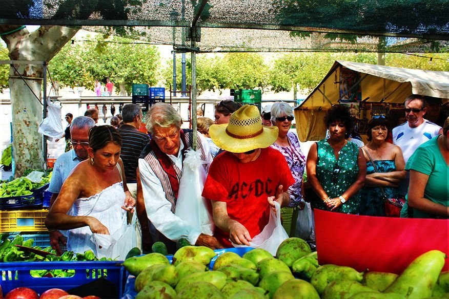 Visiting local markets on foodie tour